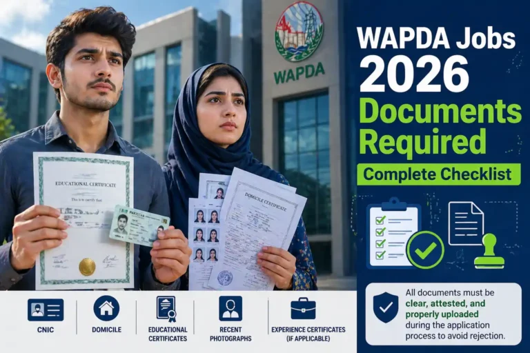 wapda jobs documents required 2026 complete checklist Pakistan
