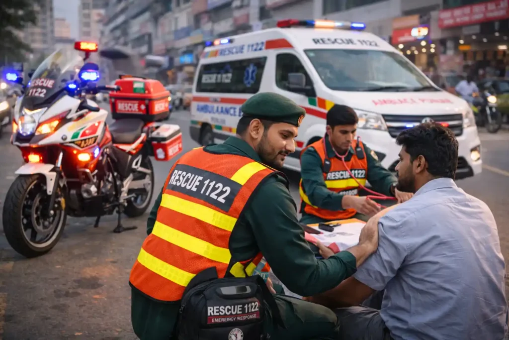 Rescue 1122 Stations in Lahore Areas Model Town and Johar Town