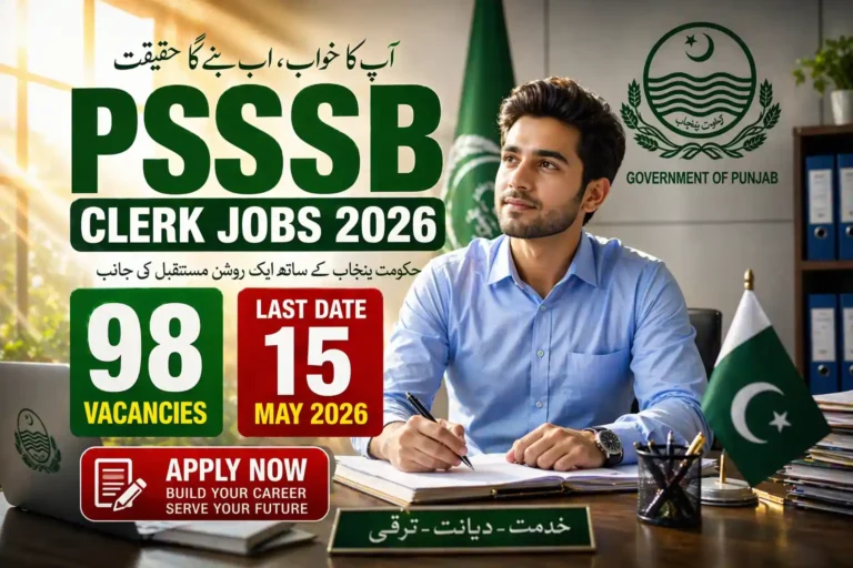 PSSSB Clerk Jobs In Pakistan 2026