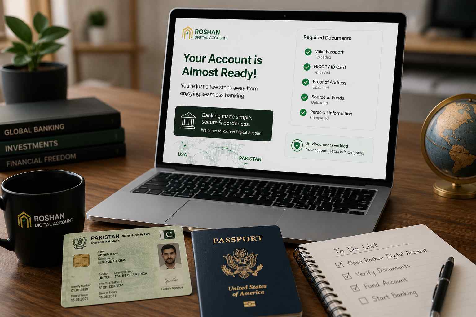 How to Open Roshan Digital Account from USA Step by Step 2026