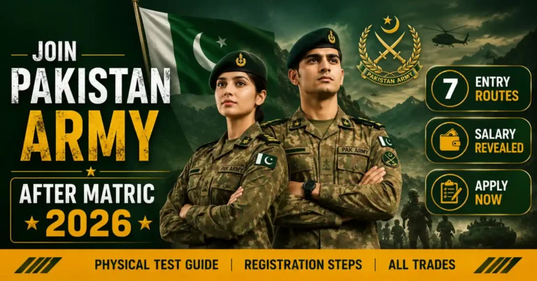 join Pakistan army after matric 2026 complete guide 7 entry routes salary physical test apply online