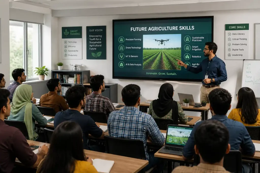 Students receiving government agriculture training for elite agro jobs in Pakistan 2026.