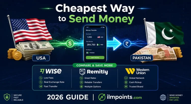 Cheapest way to send money from USA to Pakistan in 2026 — Wise, Remitly, Western Union comparison guide by ilmpoints.com