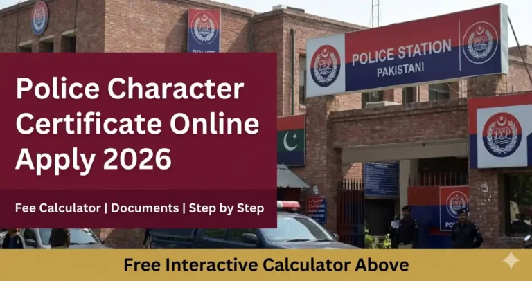 police character certificate online apply 2026 complete process documents fee Pakistan