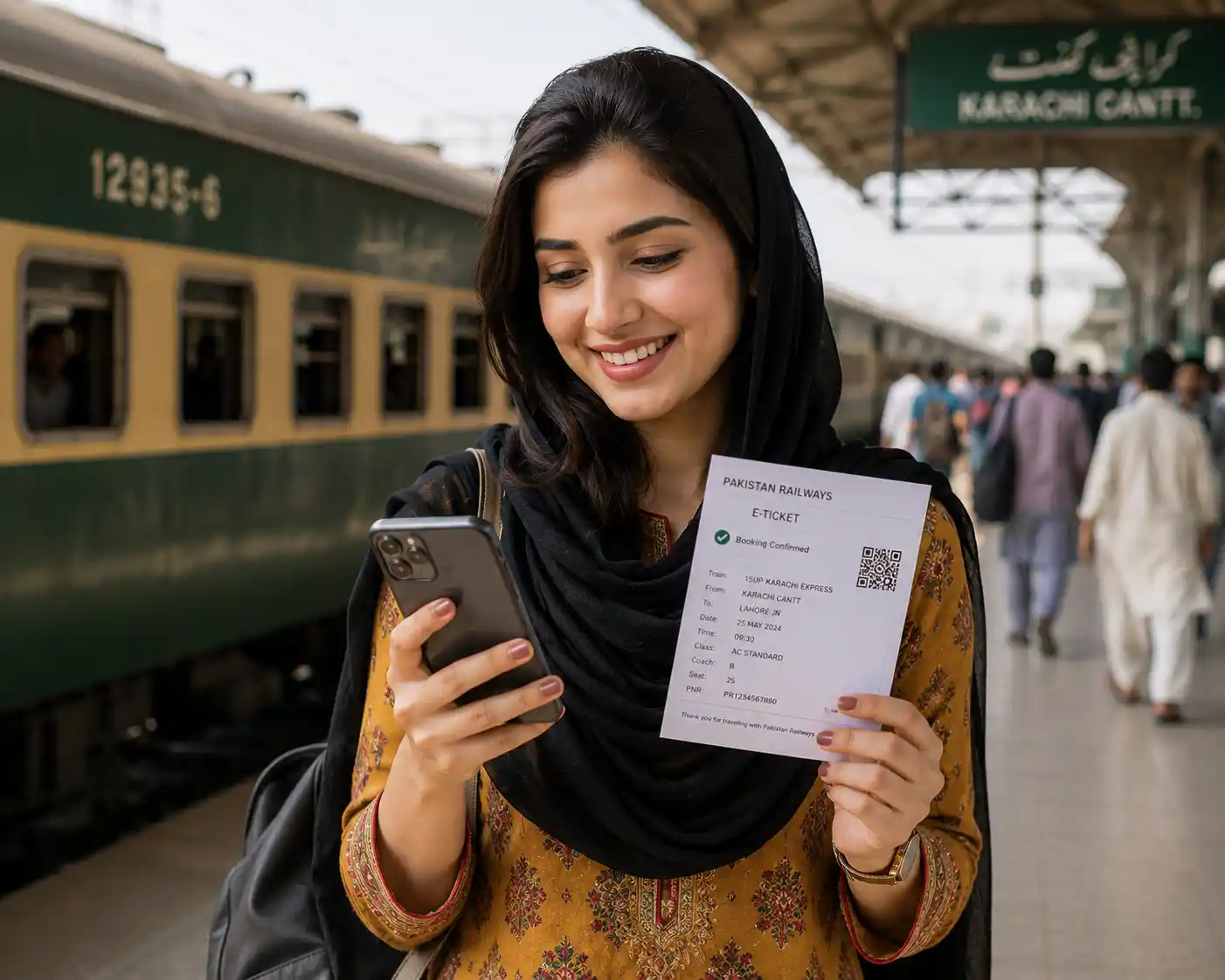 pakistan railway online booking app interface route selection 2026