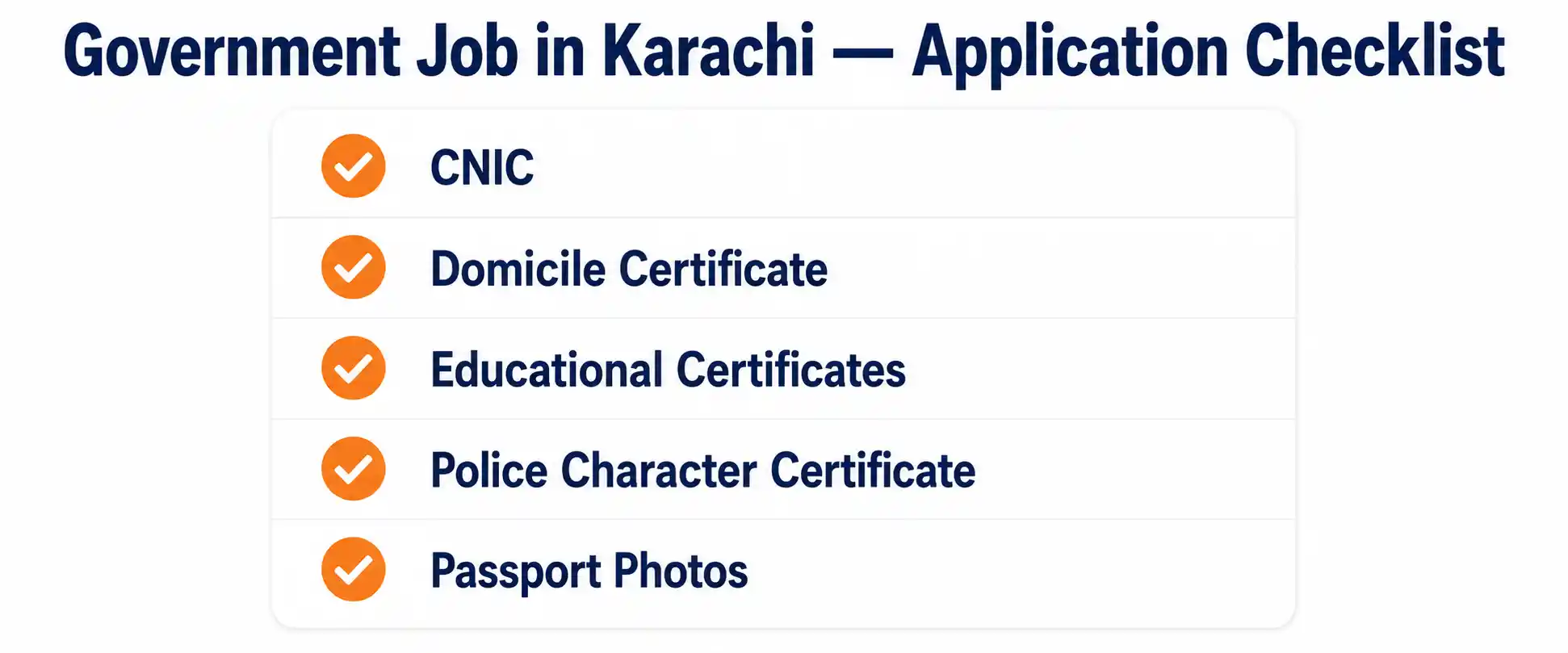 Government Job in Karachi Application Checklist