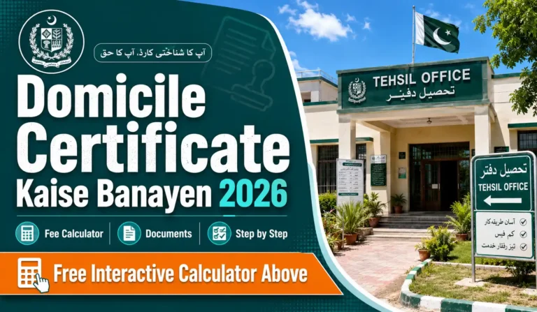 domicile certificate kaise banayen 2026 complete process documents fee Pakistan