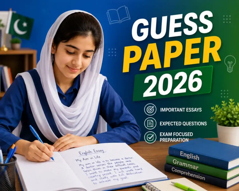 9th Class English Guess Paper 2026 download