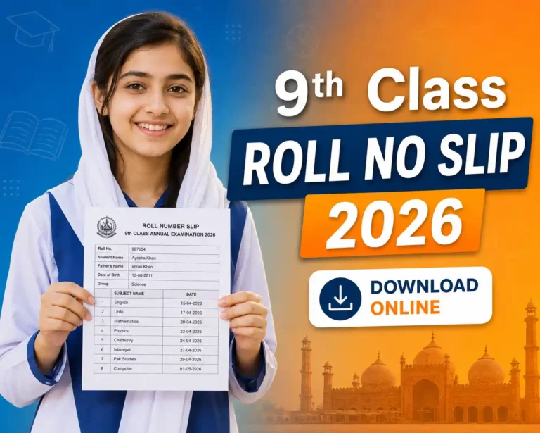 9th Class Roll No Slip 2026