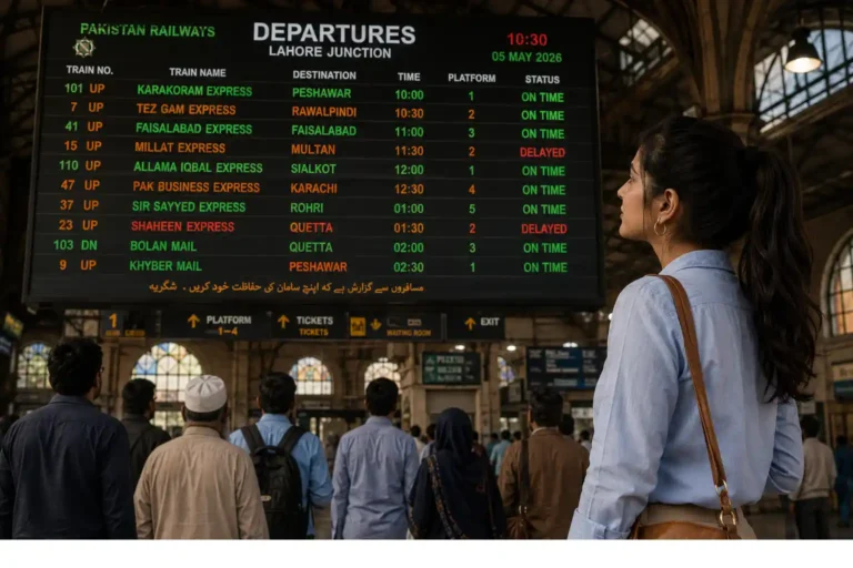 pakistan railway time table today 2026 train schedule lahore karachi rawalpindi routes