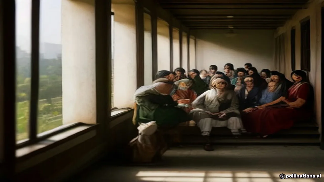 BPSC Advertisement 9 2026: A group of adult Pakistani job candidates in neat traditional clothes wait patiently on wooden benches along (AI-generated illustration)